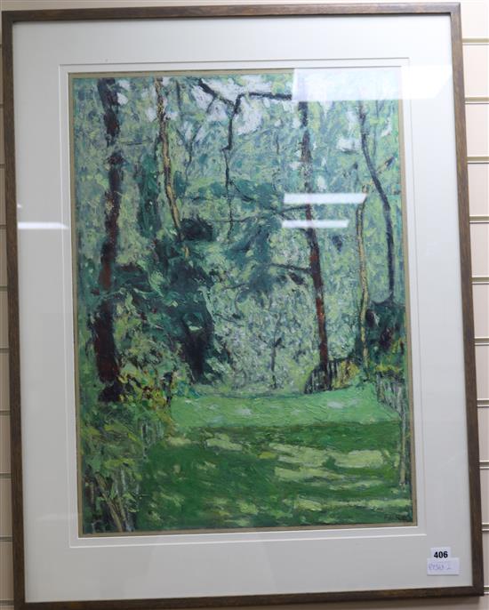 Tom Fairs, oil on card, Walk in the afternoon, Kenwood, signed, 28 x 20.5in.